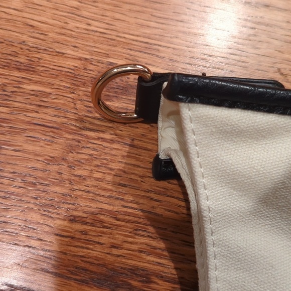 Ah-dorned Classic Canvas Messenger Bag With Black Trim And Gold Accents - Picture 3 of 12